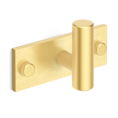 Armac Martin MIX Plain Single Horizontal Wall Hook in 84mm / Satin Brass Lacquered