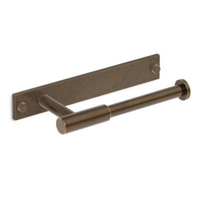 Armac Martin MIX Plain Toilet Roll Holder & Backplate in 232mm / Dark Aged Brass