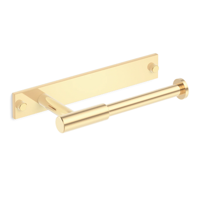 Armac Martin MIX Plain Toilet Roll Holder & Backplate in 232mm / Polished Brass Unlacquered
