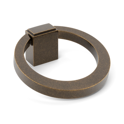 Armac Martin Oblique Cabinet Ring Pull in 50mm / Dark Aged Brass
