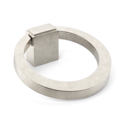 Armac Martin Oblique Cabinet Ring Pull in 50mm / Barrelled Nickel Plate