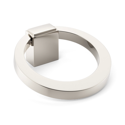 Armac Martin Oblique Cabinet Ring Pull in 50mm / Polished Nickel Plate