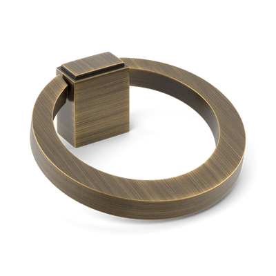 Armac Martin Oblique Cabinet Ring Pull in 50mm / Satin Antique Satin Lacquered