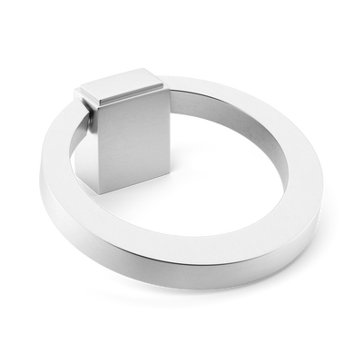 Armac Martin Oblique Cabinet Ring Pull in 50mm / Satin Chrome Plate