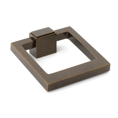 Armac Martin Quadrille Cabinet Ring Pull in 50mm / Dark Aged Brass