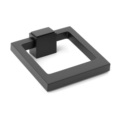 Armac Martin Quadrille Cabinet Ring Pull in 50mm / Matt Black Lacquered