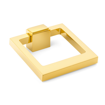 Armac Martin Quadrille Cabinet Ring Pull in 50mm / Polished Brass Lacquered
