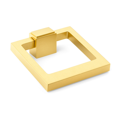 Armac Martin Quadrille Cabinet Ring Pull in 50mm / Satin Brass Lacquered