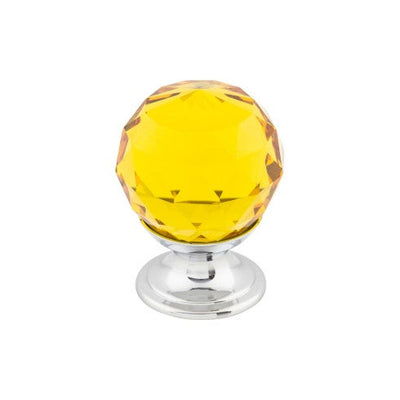 Top Knobs Amber Crystal Knob 1 1/8" in Polished Chrome