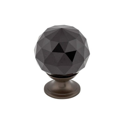 Top Knobs Black Crystal Knob 1 3/8" in Oil Rubbed Bronze