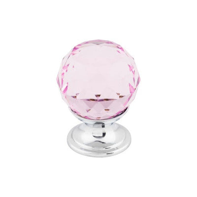 Top Knobs Pink Crystal Knob 1 1/8" in Polished Chrome