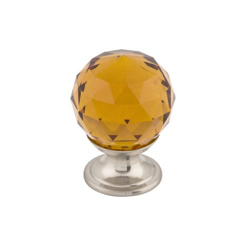 Top Knobs Wine Crystal Knob 1 1/8" in Brushed Satin Nickel