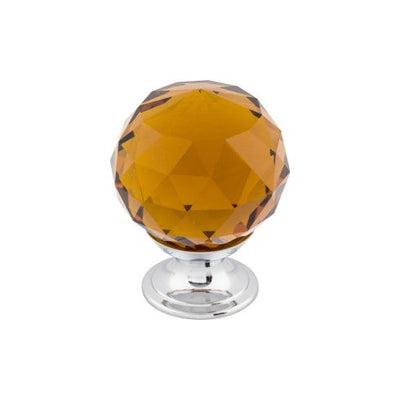 Top Knobs Wine Crystal Knob 1 3/8" in Polished Chrome