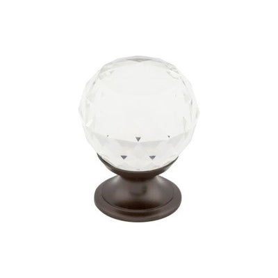 Top Knobs Clear Crystal Knob 1 1/8" in Oil Rubbed Bronze