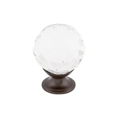 Top Knobs Clear Crystal Knob 1 3/8" in Oil Rubbed Bronze