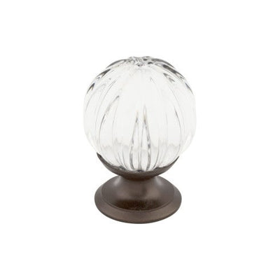 Top Knobs Clear Melon Crystal Knob 1 1/8" in Oil Rubbed Bronze