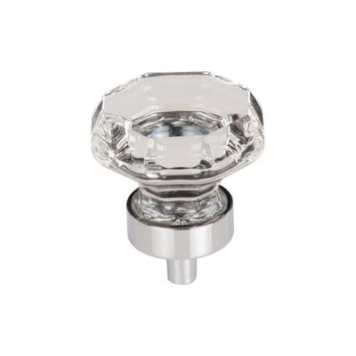 Top Knobs Clear Octagon Crystal Knob 1 3/8" in Polished Chrome