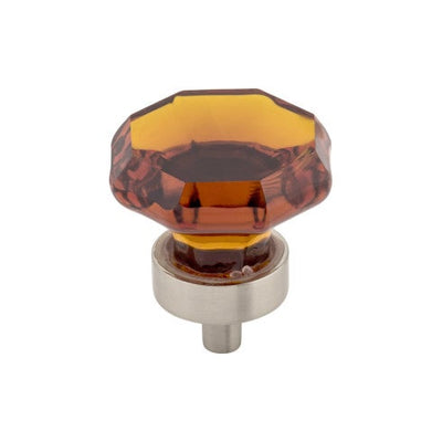 Top Knobs Wine Octagon Crystal Knob 1 3/8" in Brushed Satin Nickel