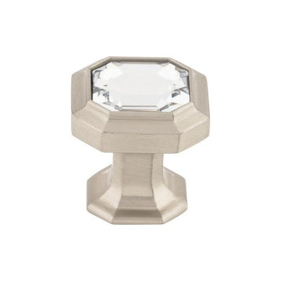Top Knobs Crystal Emerald Knob 1 1/8" in Brushed Satin Nickel
