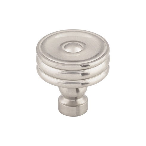Top Knobs Brixton Ridged Knob 1 1/4" in Brushed Satin Nickel