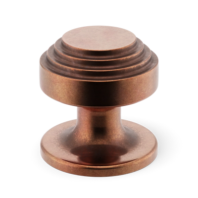 Armac Martin Victoria Stepped Cabinet Knob in 25mm / Aged Copper