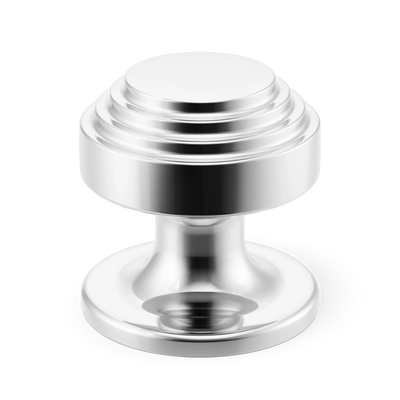 Armac Martin Victoria Stepped Cabinet Knob in 25mm / Polished Chrome Plate