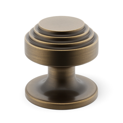 Armac Martin Victoria Stepped Cabinet Knob in 25mm / Satin Antique Satin Lacquered