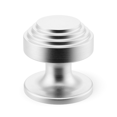 Armac Martin Victoria Stepped Cabinet Knob in 25mm / Satin Chrome Plate