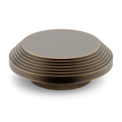 Armac Martin Victoria Stepped Circular Pull Handle in 100mm / Dark Aged Brass