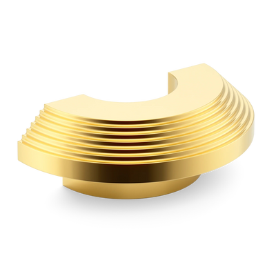 Armac Martin Victoria Stepped C-Pull Handle in 100mm / Polished Brass Lacquered