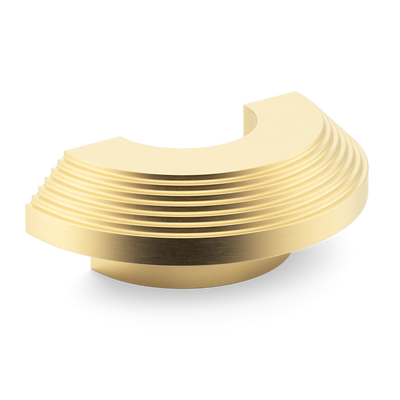 Armac Martin Victoria Stepped C-Pull Handle in 100mm / Satin Brass Unlacquered