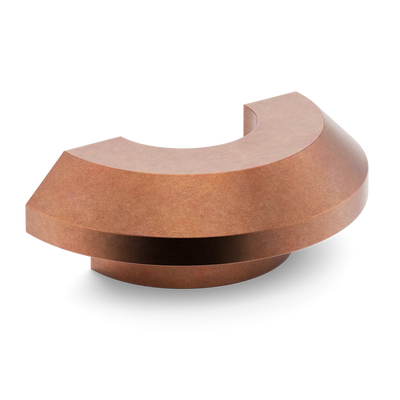 Armac Martin Victoria Plain C-Pull Handle in 100mm / Aged Copper