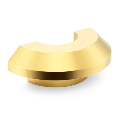 Armac Martin Victoria Plain C-Pull Handle in 100mm / Polished Brass Lacquered