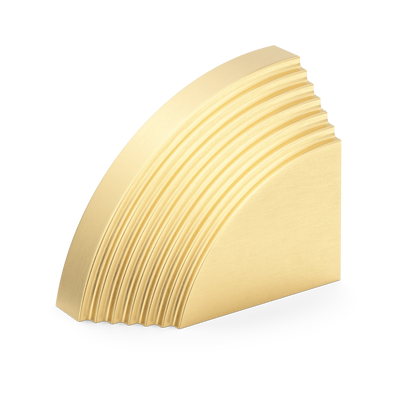 Armac Martin Victoria Left Handed Stepped Finger Cup Pull Handle in 38mm / Satin Brass Satin Lacquered