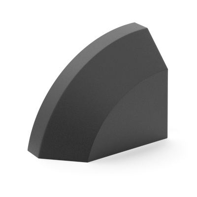 Armac Martin Victoria Left Handed Plain Finger Cup Pull Handle in 38mm / Matt Black Lacquered