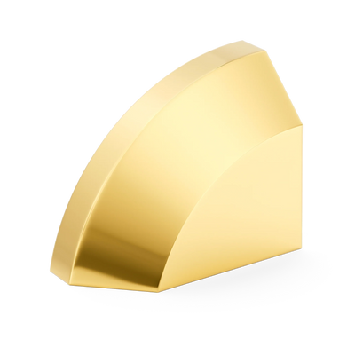 Armac Martin Victoria Left Handed Plain Finger Cup Pull Handle in 38mm / Polished Brass Lacquered