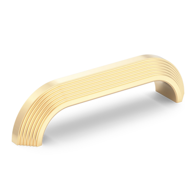 Armac Martin Victoria Stepped Pull Handle in 96mm / Polished Brass Unlacquered