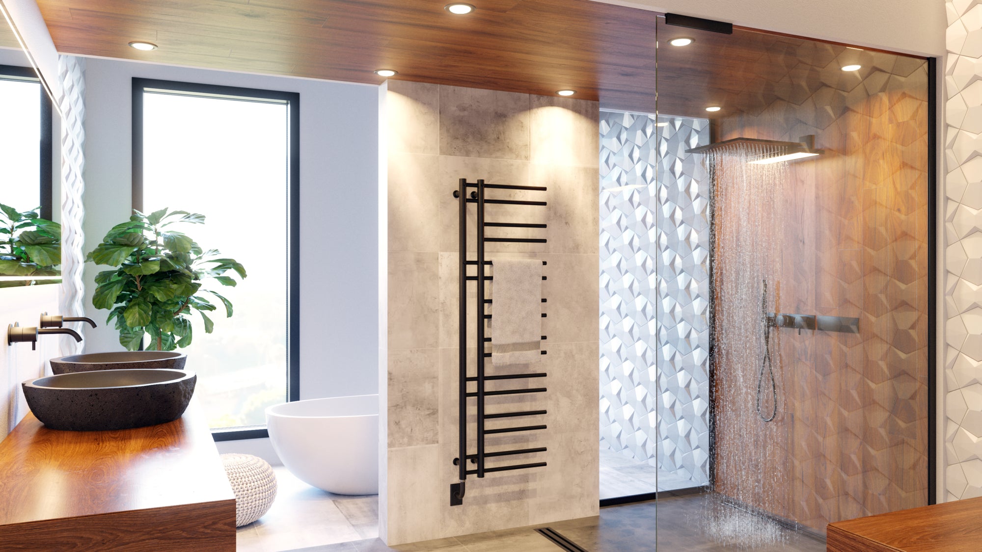 19.5"x60.5" Ortona Electric Towel Warmer