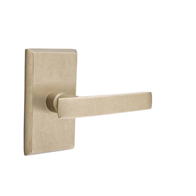 Emtek Yuma Lever with #3 Rosette in Tumbled White Bronze