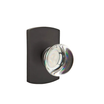 Emtek Providence Glass Knob with #4 Rosette in Flat Black Bronze