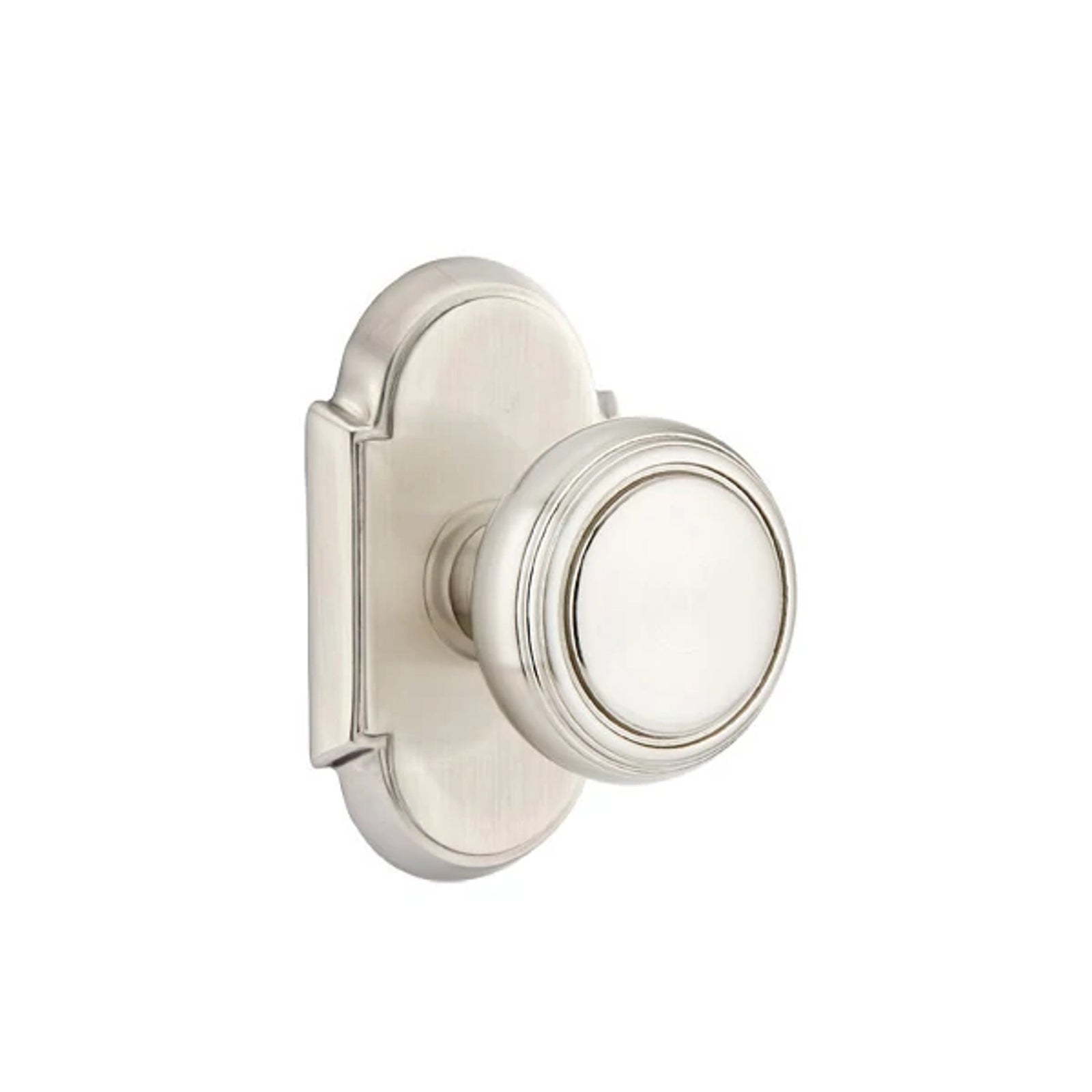 Emtek Norwich Knob with #8 Rosette in Satin Nickel