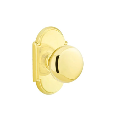 Emtek Providence Knob with #8 Rosette in Polished Brass