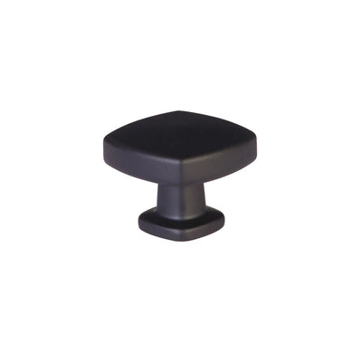 Emtek Kenter 1-1/4" Soft Square Knob in Flat Black