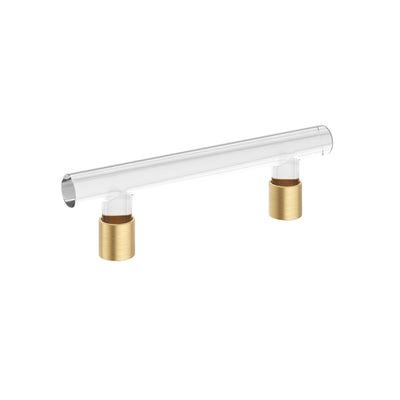 Emtek Modern Glass 4" C-C Pull in Satin Brass