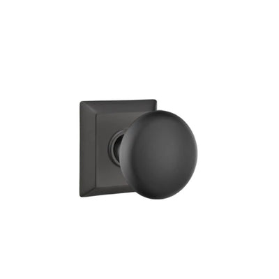 Emtek Providence Knob with Quincy Rosette in Flat Black