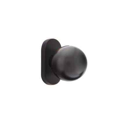 Emtek Orb Knob with Oval Stretto 1-1/2" x 3" in Oil Rubbed Bronze