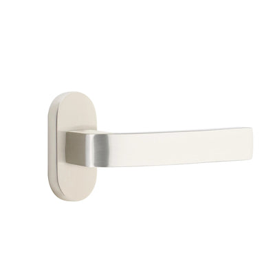 Emtek Breslin Lever with Oval Stretto 1-1/2" x 3" in Satin Nickel