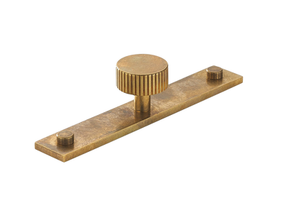 Armac Martin MIX Straight Knurled Cabinet Knob & Backplate