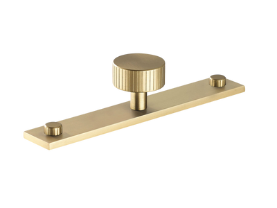 Armac Martin MIX Straight Knurled Cabinet Knob & Backplate