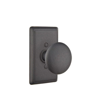 Emtek Jamestown Knob with #3 Rosette in Flat Black Steel